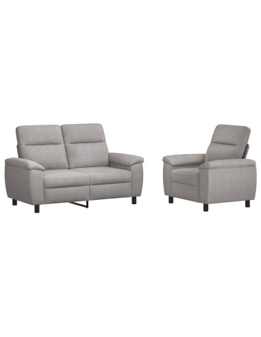 Set di divani 2 pcs Grigio Nuvola Tessuto
