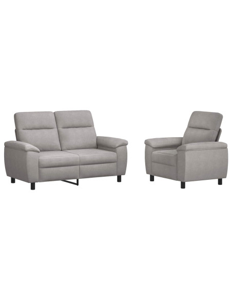 Set di divani 2 pcs Grigio Nuvola Tessuto