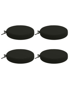 Cuscini per Seduta SOEST 4 pz 100% Poliestere Nero Ø 35 x 7 cm 2