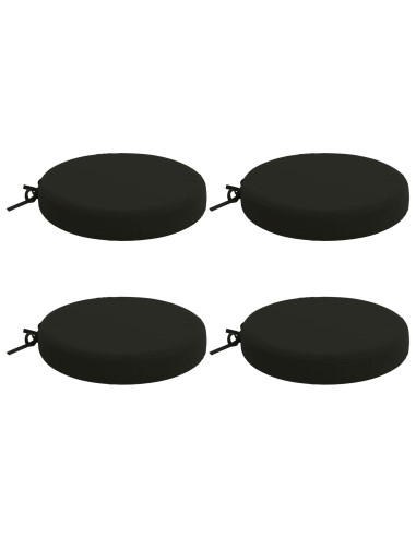 Cuscini per Seduta SOEST 4 pz 100% Poliestere Nero Ø 35 x 7 cm