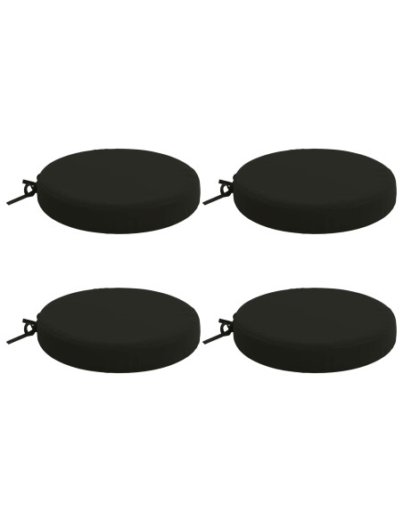 Cuscini per Seduta SOEST 4 pz 100% Poliestere Nero Ø 35 x 7 cm