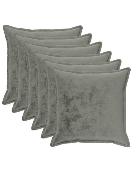 Federa 6 pcs HOUTEN Grigio Scuro 70 x 70 cm Flanella
