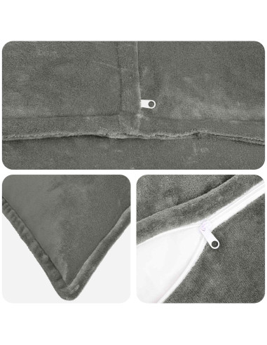 Federa 6 pcs HOUTEN Grigio Scuro 70 x 70 cm Flanella