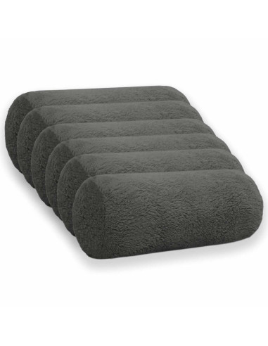 Federa 6 pcs HEERLEN Grigio Scuro Ø 15 x 40 cm Bouclé