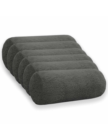Federa 6 pcs HEERLEN Grigio Scuro Ø 15 x 40 cm Bouclé