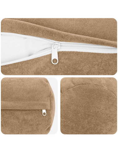 Federa 2 pcs HEERLEN Tortora Ø 15 x 40 cm Fleece in microfibra