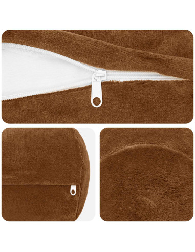 Federa 2 pcs HEERLEN Marrone Chiaro Ø 15 x 40 cm Flanella