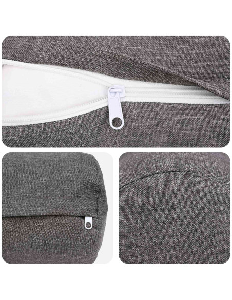 Federa 6 pz HEERLEN Grigio Chiaro Ø 15 x 40 cm Tessuto