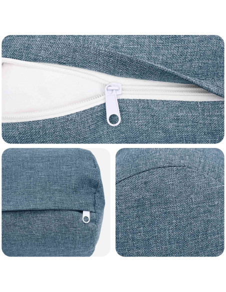 Federa 6 pz HEERLEN Blu jeans Ø 15 x 40 cm Tessuto