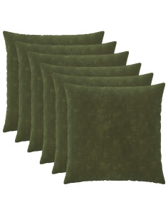 Federa 6 pcs HEERLEN Verde 80 x 80 cm Fleece in microfibra