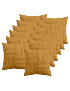 Federa 12 pcs ALMELO Giallo 45 x 45 cm corduroy
