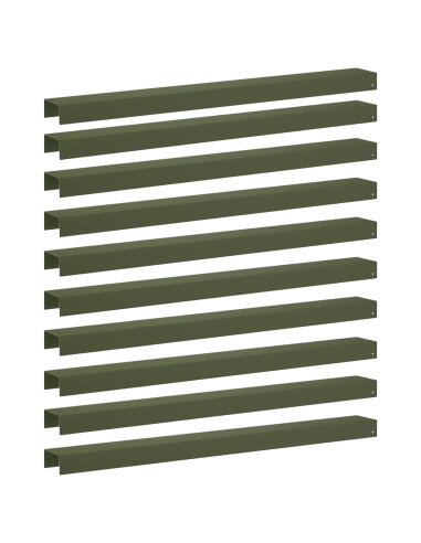 Profilo di copertura per giardino 10 pz 100 x 10 x 5 cm Acciaio