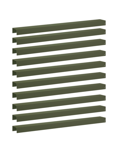 Profilo di copertura per giardino 10 pz 100 x 10 x 5 cm Acciaio