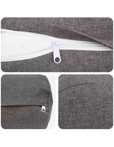 Federa 2 pz HEERLEN Grigio Chiaro Ø 15 x 40 cm Tessuto