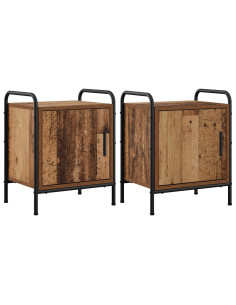 Armadio da Notte 2 pz Legno antico 40 x 30 x 50 cm 2