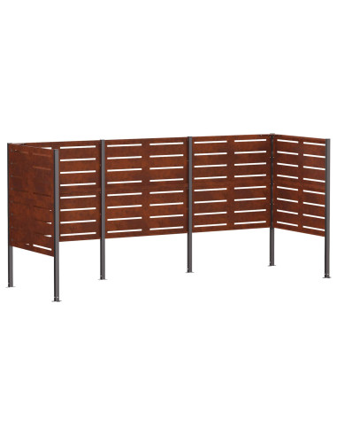 Schermo per bidone della spazzatura 249 x 85 x 113 cm Ruggine