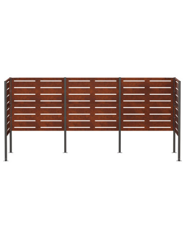 Schermo per bidone della spazzatura 249 x 85 x 113 cm Ruggine