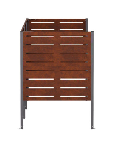 Schermo per bidone della spazzatura 249 x 85 x 113 cm Ruggine