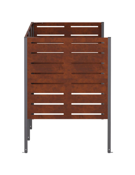 Schermo per bidone della spazzatura 249 x 85 x 113 cm Ruggine