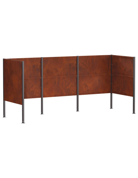 Schermo per bidone della spazzatura 249 x 85 x 113 cm Ruggine