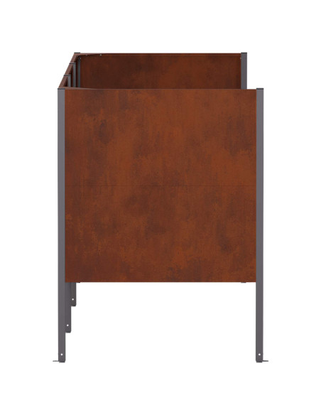 Schermo per bidone della spazzatura 249 x 85 x 113 cm Ruggine