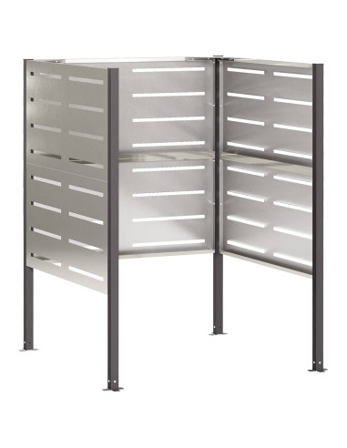 Schermo per bidone della spazzatura 85 x 85 x 113 cm Argento