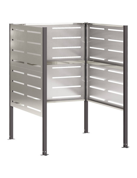 Schermo per bidone della spazzatura 85 x 85 x 113 cm Argento