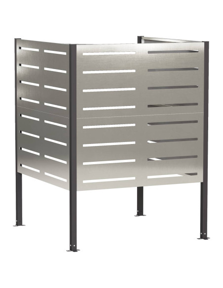 Schermo per bidone della spazzatura 85 x 85 x 113 cm Argento
