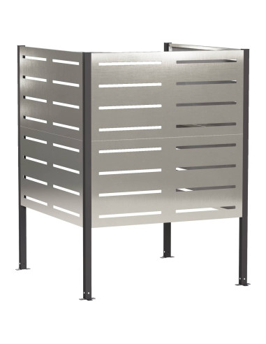 Schermo per bidone della spazzatura 85 x 85 x 113 cm Argento