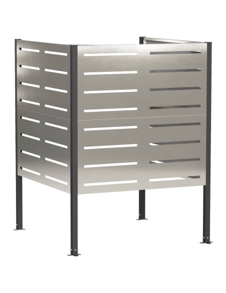 Schermo per bidone della spazzatura 85 x 85 x 113 cm Argento