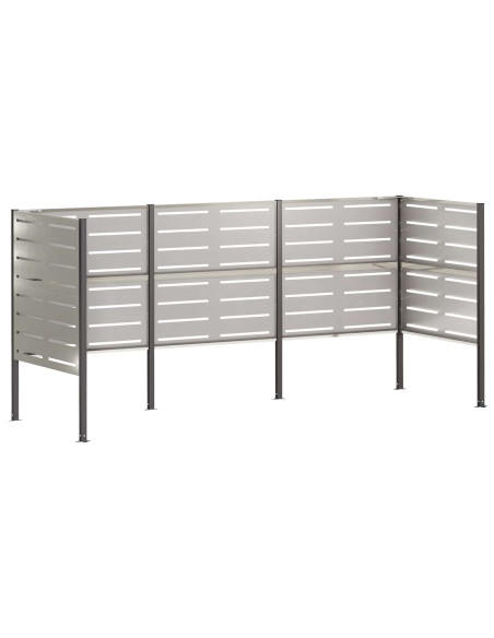 Schermo per bidone della spazzatura 249 x 85 x 113 cm Argento