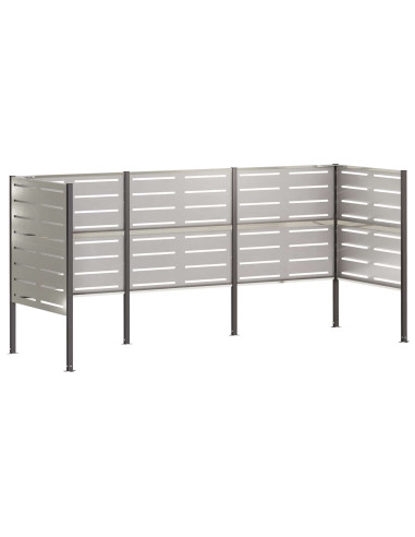 Schermo per bidone della spazzatura 249 x 85 x 113 cm Argento
