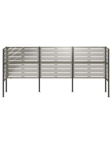 Schermo per bidone della spazzatura 249 x 85 x 113 cm Argento