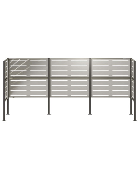 Schermo per bidone della spazzatura 249 x 85 x 113 cm Argento