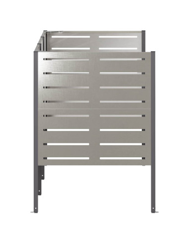 Schermo per bidone della spazzatura 249 x 85 x 113 cm Argento