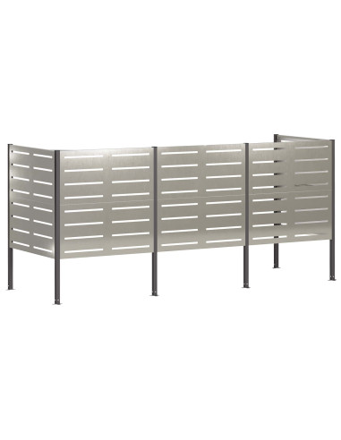 Schermo per bidone della spazzatura 249 x 85 x 113 cm Argento