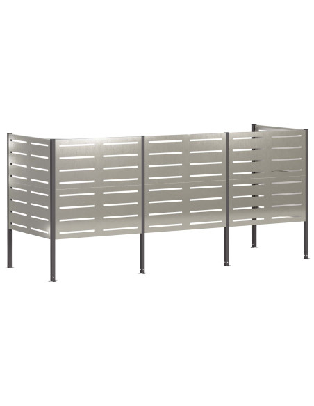 Schermo per bidone della spazzatura 249 x 85 x 113 cm Argento