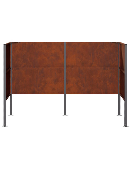 Schermo per bidone della spazzatura 167 x 85 x 113 cm Ruggine