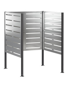 Schermo per bidone della spazzatura 85 x 85 x 113 cm Argento 2
