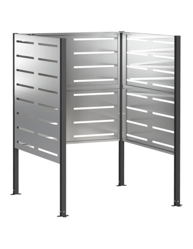 Schermo per bidone della spazzatura 85 x 85 x 113 cm Argento