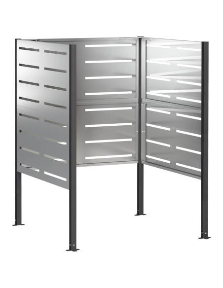 Schermo per bidone della spazzatura 85 x 85 x 113 cm Argento