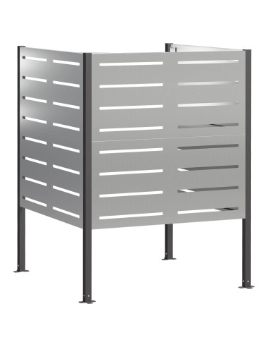 Schermo per bidone della spazzatura 85 x 85 x 113 cm Argento