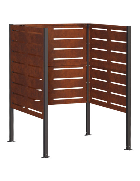 Schermo per bidone della spazzatura 85 x 85 x 113 cm Ruggine