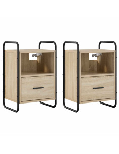 Mobiletto da Letto Appeso 2 pz Rovere Sonoma 40 x 30 x 60 cm 2