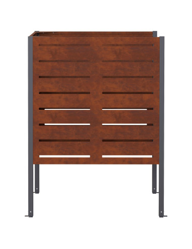 Schermo per bidone della spazzatura 85 x 85 x 113 cm Ruggine