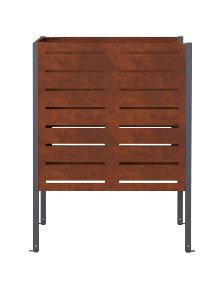 Schermo per bidone della spazzatura 85 x 85 x 113 cm Ruggine