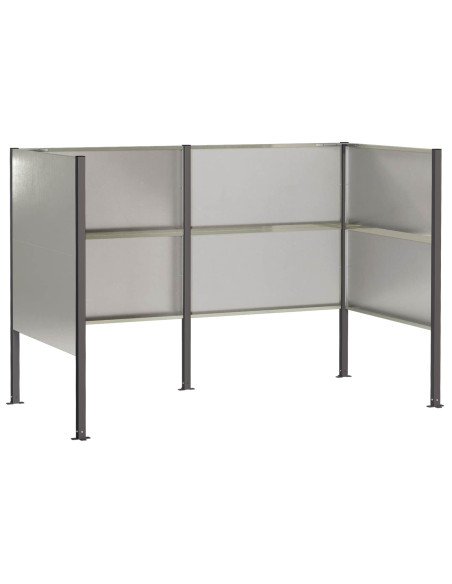 Schermo per bidone della spazzatura 167 x 85 x 113 cm Argento