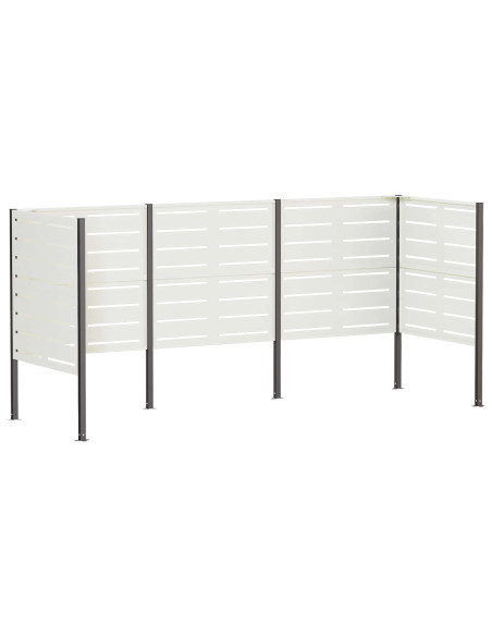 Schermo per bidone della spazzatura 249 x 85 x 113 cm Acciaio