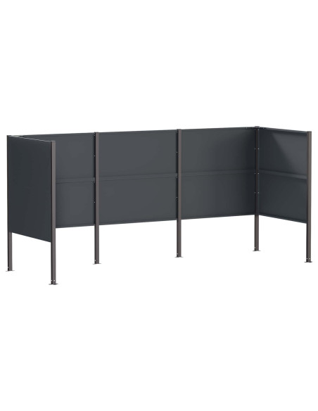 Schermo per bidone della spazzatura 249 x 85 x 113 cm Acciaio