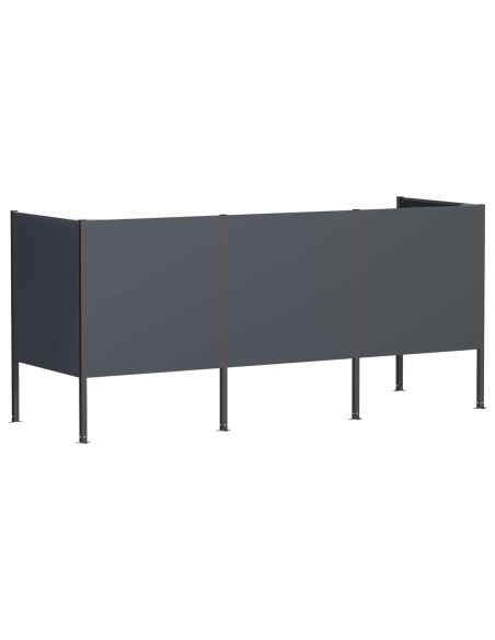 Schermo per bidone della spazzatura 249 x 85 x 113 cm Acciaio